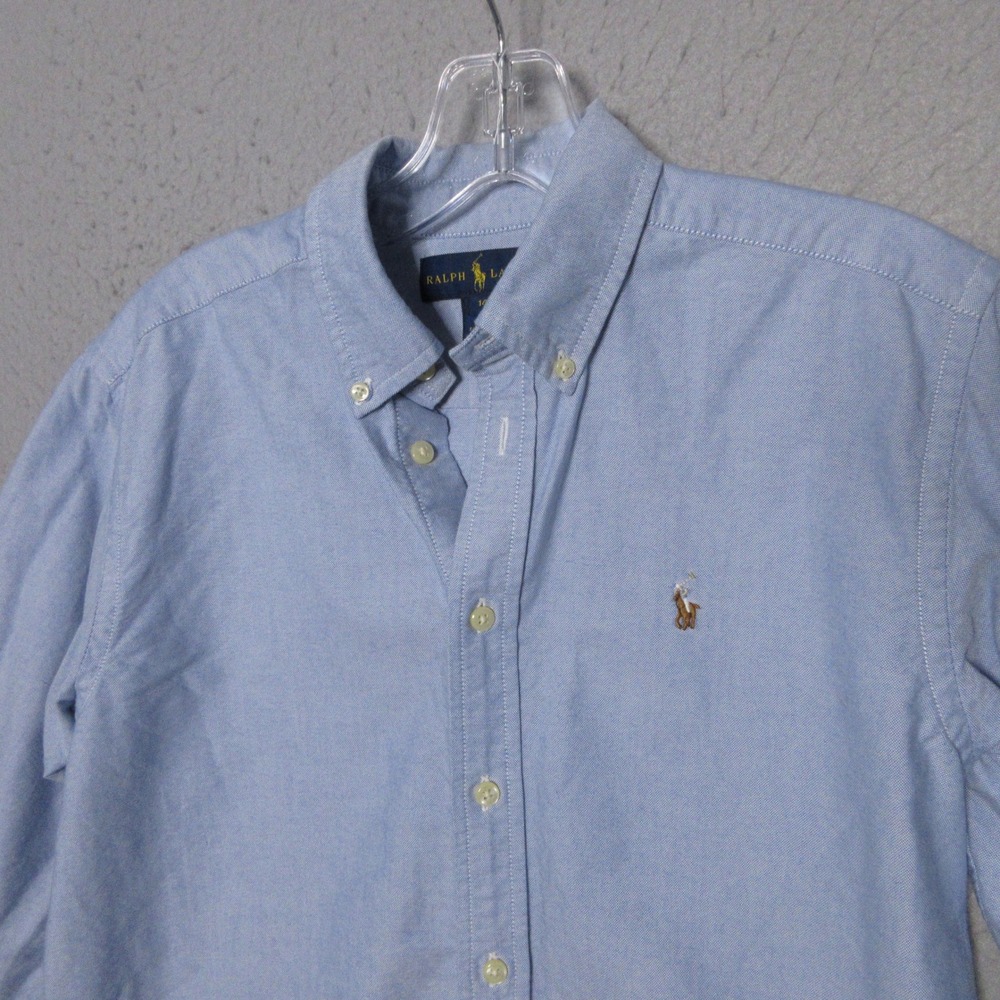 Ralph Lauren Oxford Shirt Boys 14 Blue Button Down Preppy Classic Academia